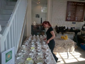 Hannah getting the drinks ready at the start of the event
