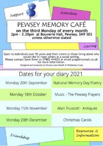 Latest Memory Cafe Schedule